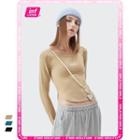 Round-hem Lettering Crop T-shirt