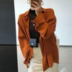 Lantern-sleeve Shirt Orange - One Size