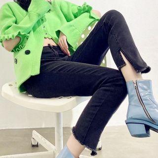 Asymmetrical Cropped Skinny Jeans