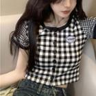 Gingham Cropped T-shirt