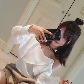 Cutout Ruffled Blouse