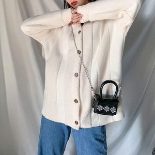 Paneled Fluffy Button Jacket