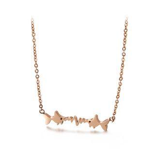 Simple Fashion Plated Rose Gold Pisces Ecg 316l Stainless Steel Necklace Rose Gold - One Size