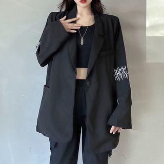 Print Blazer Black - One Size