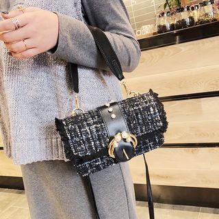 Faux-pearl Wool Satchel With Strap