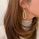 Rhinestone Ring Drop Earrings Gold - One Size