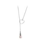 925 Sterling Silver Simple Fashion Heart-shaped Freshwater Pearl Necklace Silver - One Size