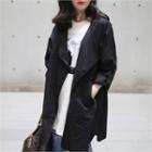 Tab-sleeve Open-front Boxy Jacket