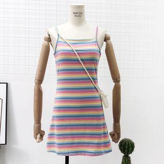 Rainbow-stripe Sleeveless Mini Dress Rainbow - One Size