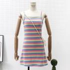 Rainbow-stripe Sleeveless Mini Dress Rainbow - One Size