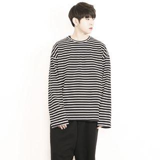Round-neck Stripe Boxy-fit T-shirt
