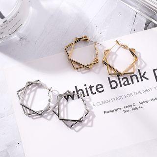 Alloy Layered Square Dangle Earring