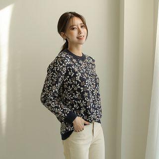 Round-neck Floral Sweater