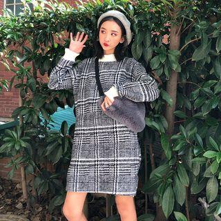Mock Neck Pullover A-line Dress