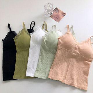 Plain Lace-trim Corset Top