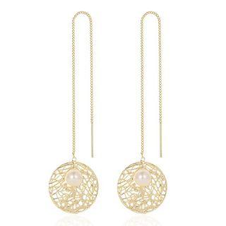 Perforated Earring 1 Pair - S925 Silver Needle - As Shown In Figure - One Size