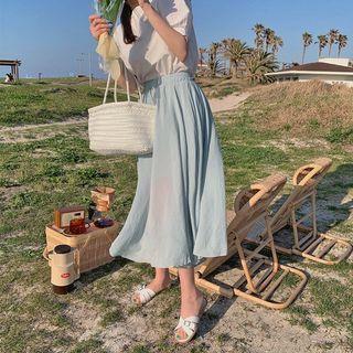 Waistband Wavy Long Skirt
