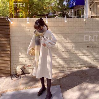 Letter-printed Balloon-sleeve A-line Dress