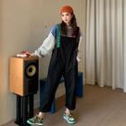 Color Block Sweatshirt / Wide Leg Dungarees
