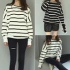 Striped Drop-shoulder Sweatshirt