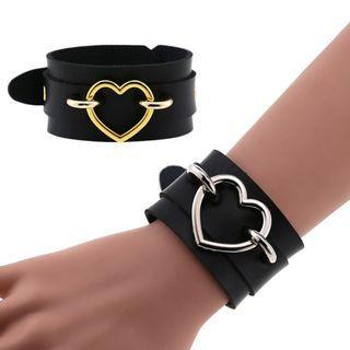 Heart Faux Leather Bracelet