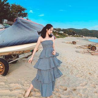 Strapless Midi Tiered Dress