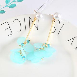 Faux Pearl Acrylic Disc Drop Earring