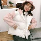 Color-block Mock-two Loose-fit Hooded Jacket