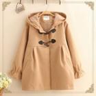 Bow-detail Toggle-button Hooded Trench Coat