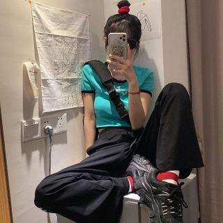 Contrast Trim T-shirt / Pants