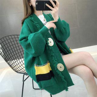 Color Block Oversize Cardigan