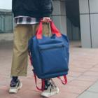 Contrast Color Top Handle Lightweight Backpack