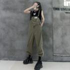 Plain Cargo Jumpsuit With Chain