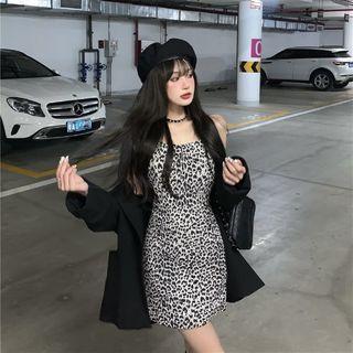 Printed Leopard A-line Mini Dress