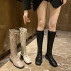 Lace-up Square-toe Tall Boots