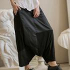 Color Block Cropped Baggy Pants