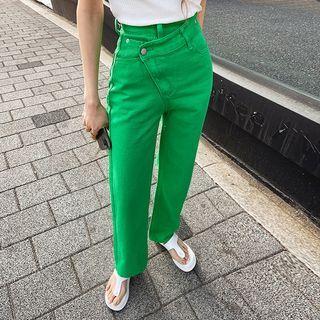 Asymmetric Straight-leg Pants