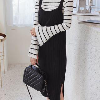 Square-neck Sleeveless Knit Dress