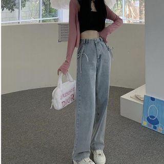 Washed High Waist Baggy Jeans