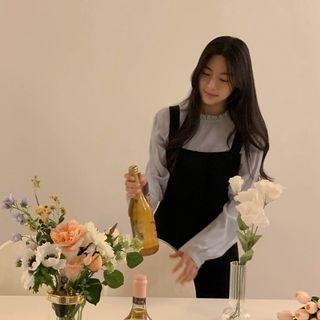 [cle.] Tweed Midi Pinafore Dress