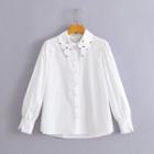 Puff-sleeve Rhinestone Shirt
