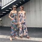 Flower Print Strapless Jumpsuit