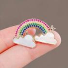 Rainbow Cloud Rhinestone Alloy Brooch Ly2491 - Pink & Yellow & Green & Gold - One Size