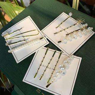 Set Of 4: Faux Pearl Hair Pins (various Designs)