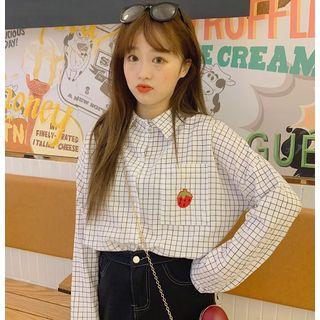 Embroidered Fruit Long-sleeve Shirt