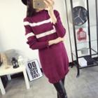 Frilled Long-sleeve Knitted Dress