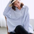 Long-sleeve Oversized Stripe Shirt