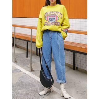 Plus Size Printed Napped Sweatshirt