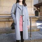 Short-lapel Single-breasted Wool Blend Coat