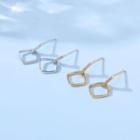 Bar Rhinestone Square Sterling Silver Dangle Earring
